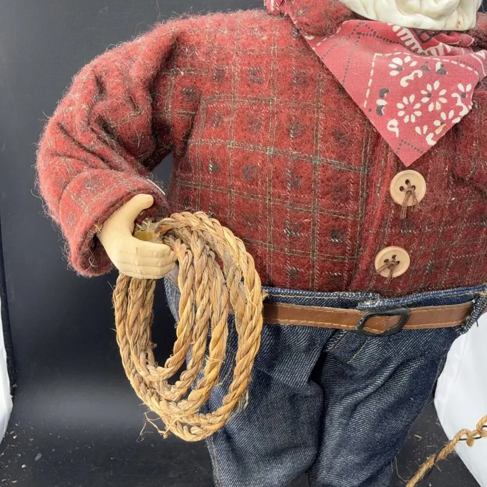 Western Christmas Santa Handcrafted Cowboy Doll 16